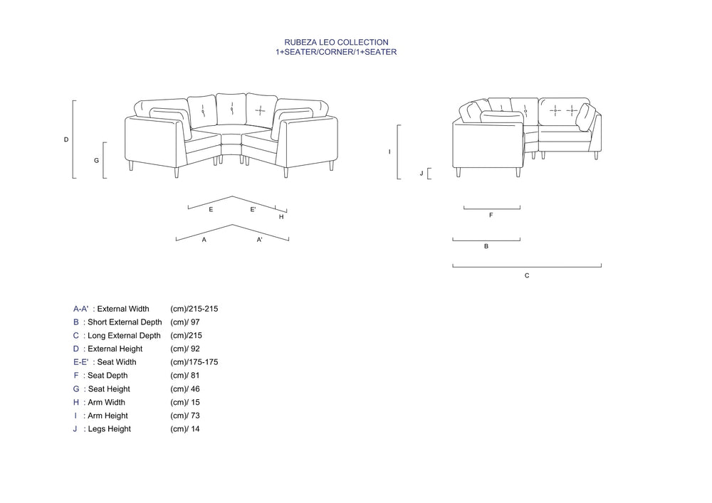 Rubeza Leo 1+Seater/Corner/1+Seater - Grass Green 2 All Over