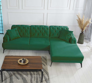 Rubeza Piera Right Hand Facing Corner Sofa - Super Emerald Green