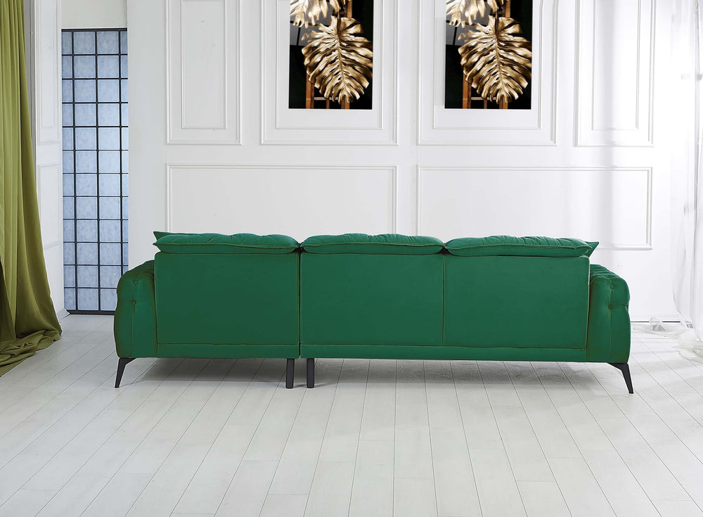 Rubeza Piera Right Hand Facing Corner Sofa - Super Emerald Green