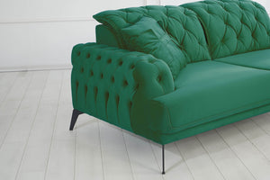 Rubeza Piera Right Hand Facing Corner Sofa - Super Emerald Green