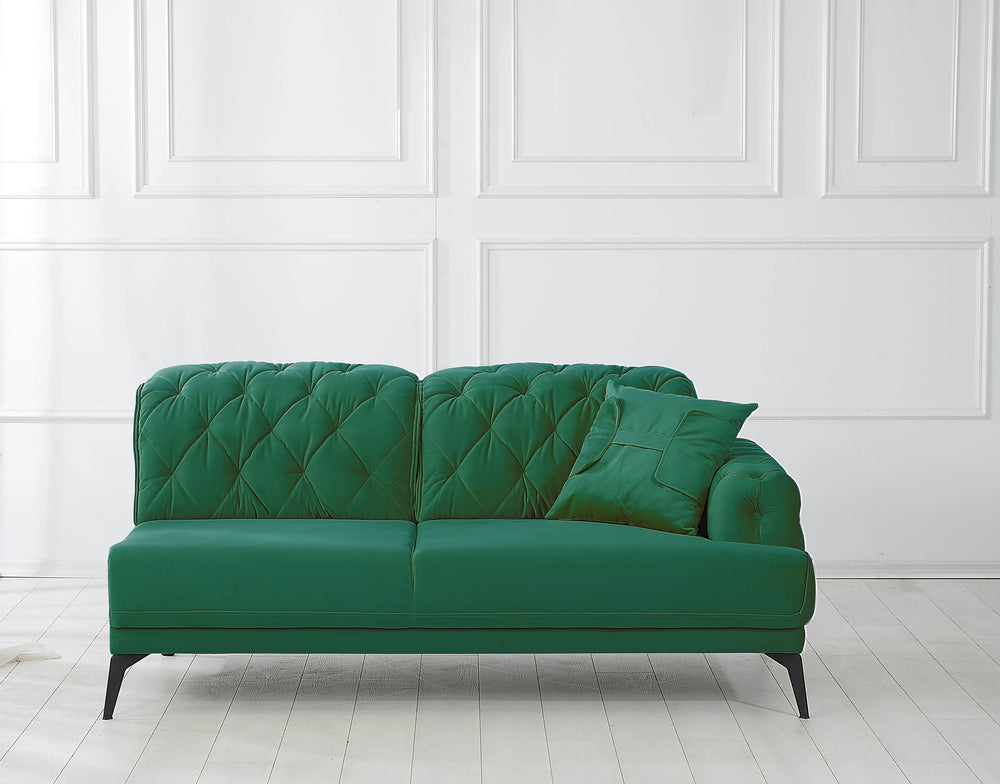 Rubeza Piera Left Hand Facing Chaise End Corner Sofa - Super Emerald Green