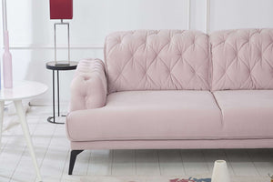 Rubeza Piera Left Hand Facing Chaise End Corner Sofa - Taffy Pink