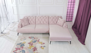 Rubeza Piera Right Hand Facing Corner Sofa - Taffy Pink