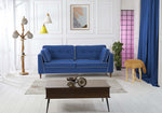 Rubeza Leo 4 Seater Sofa - Indigo Blue & White