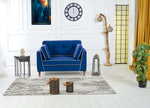 Rubeza Leo Collection 2 Seater Sofa - Indigo Blue & White