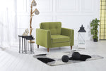 Rubeza Leo Collection Armchair - Grass Green - 2 & White