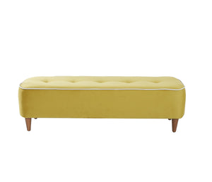 Rubeza Leo Designer Ottoman Bench - Posh Gold & White