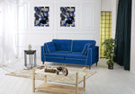 Rubeza Leo 3 Seater Sofa - Indigo Blue & White