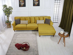 Rubeza Paula 2+Seater/Chaise - Posh Gold