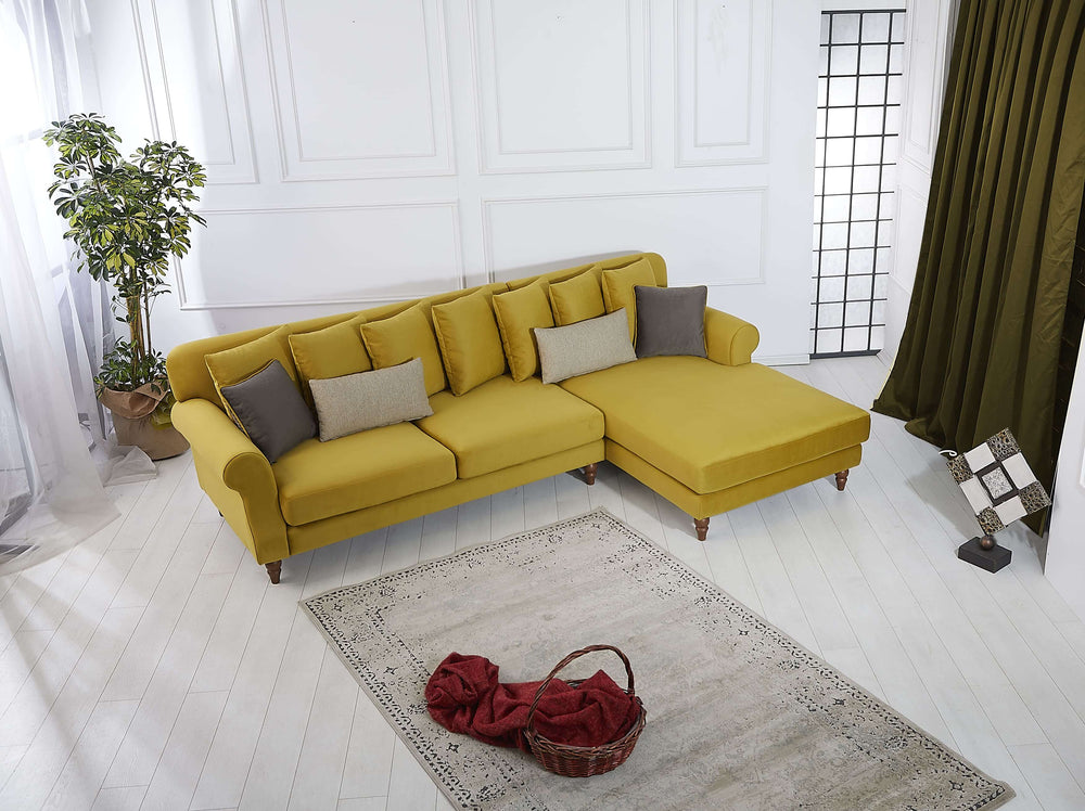 Rubeza Paula 2+Seater/Chaise - Posh Gold