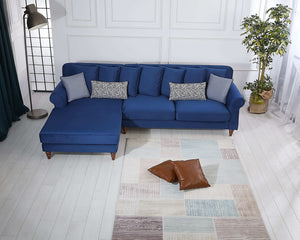 Rubeza Paula Chaise/2+Seater - Indigo Blue