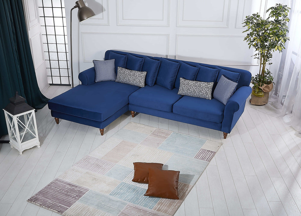 Rubeza Paula Chaise/2+Seater - Indigo Blue