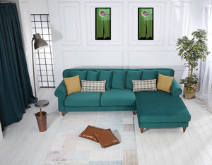 Rubeza Paula 2+Seater/Chaise - Super Emerald Green