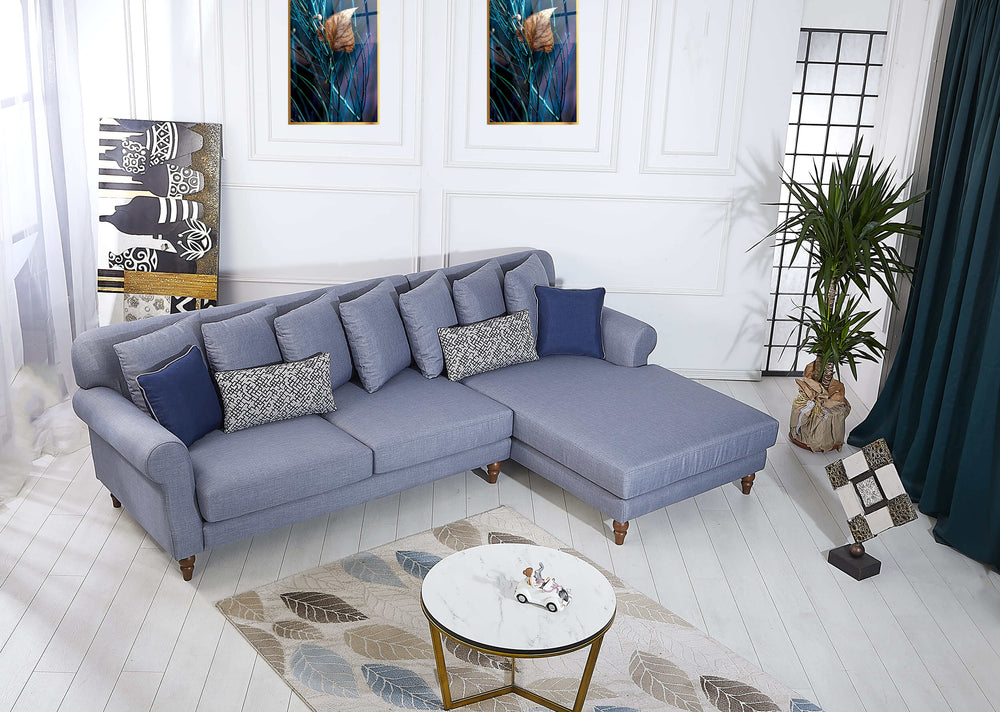 Rubeza Paula 2+Seater/Chaise - Steel Blue