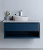 Rubeza 750mm Mauna Wall Hung Vanity Unit -  Dark Blue & Gold