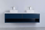 Rubeza 1500mm Mauna Wall Hung Vanity Unit - Dark Blue & Gold