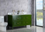 Rubeza 1500mm Layla Vanity Unit with Carrara Marble Top - Grass Green & Gold