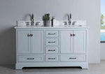 Rubeza 1500mm Charleston Vanity Unit with Carrara Marble Top - Light Grey & Chrome