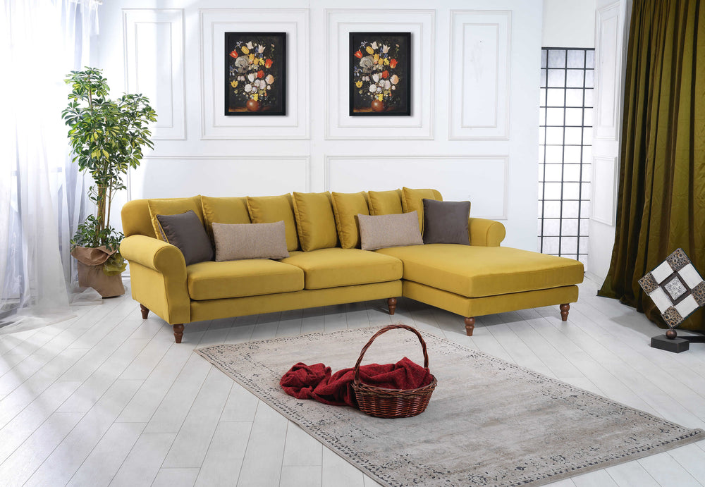 Rubeza Paula 2+Seater/Chaise - Posh Gold