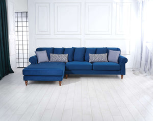 Rubeza Paula Chaise/2+Seater - Indigo Blue