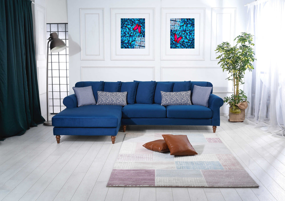 Rubeza Paula Chaise/2+Seater - Indigo Blue