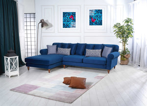 Rubeza Paula Chaise/2+Seater - Indigo Blue