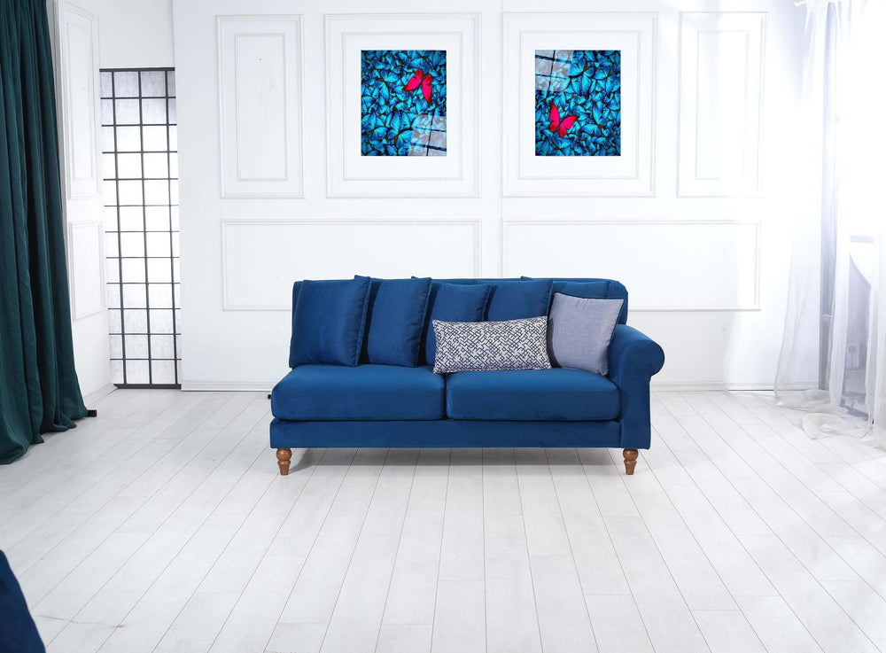 Rubeza Paula Chaise/2+Seater - Indigo Blue