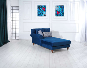 Rubeza Paula Chaise/2+Seater - Indigo Blue