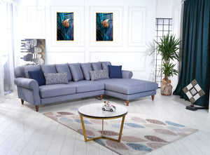 Rubeza Paula 2+Seater/Chaise - Steel Blue