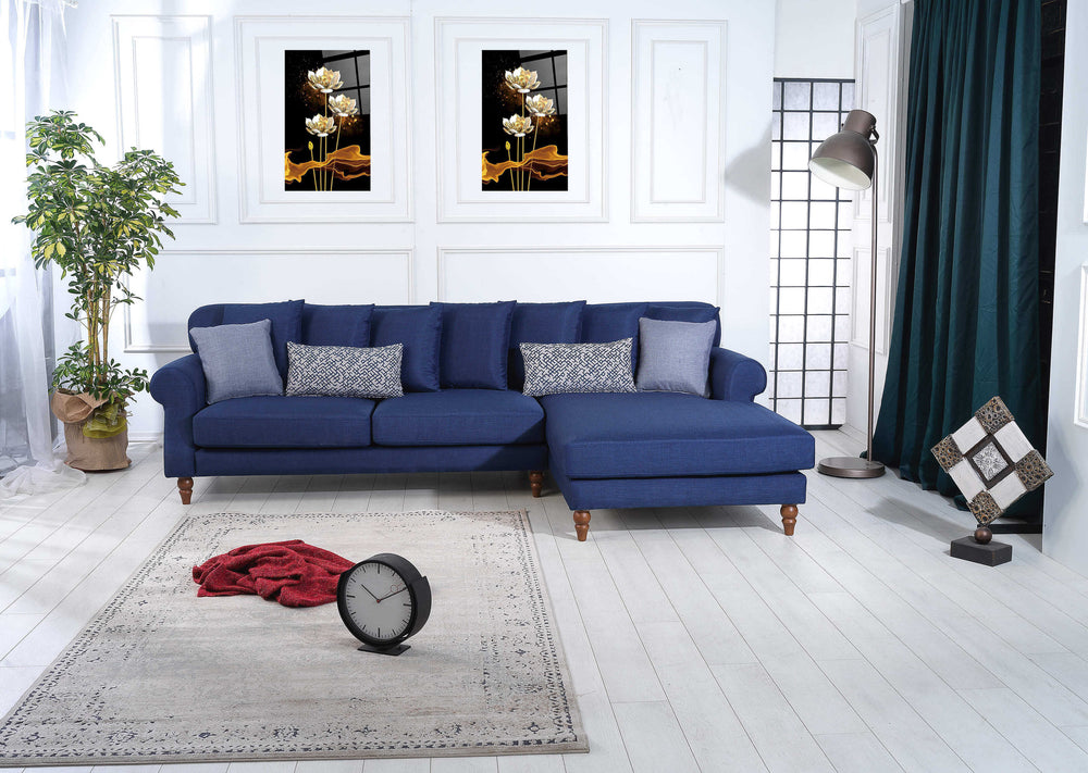 Rubeza Paula 2+Seater/Chaise - Denim Blue