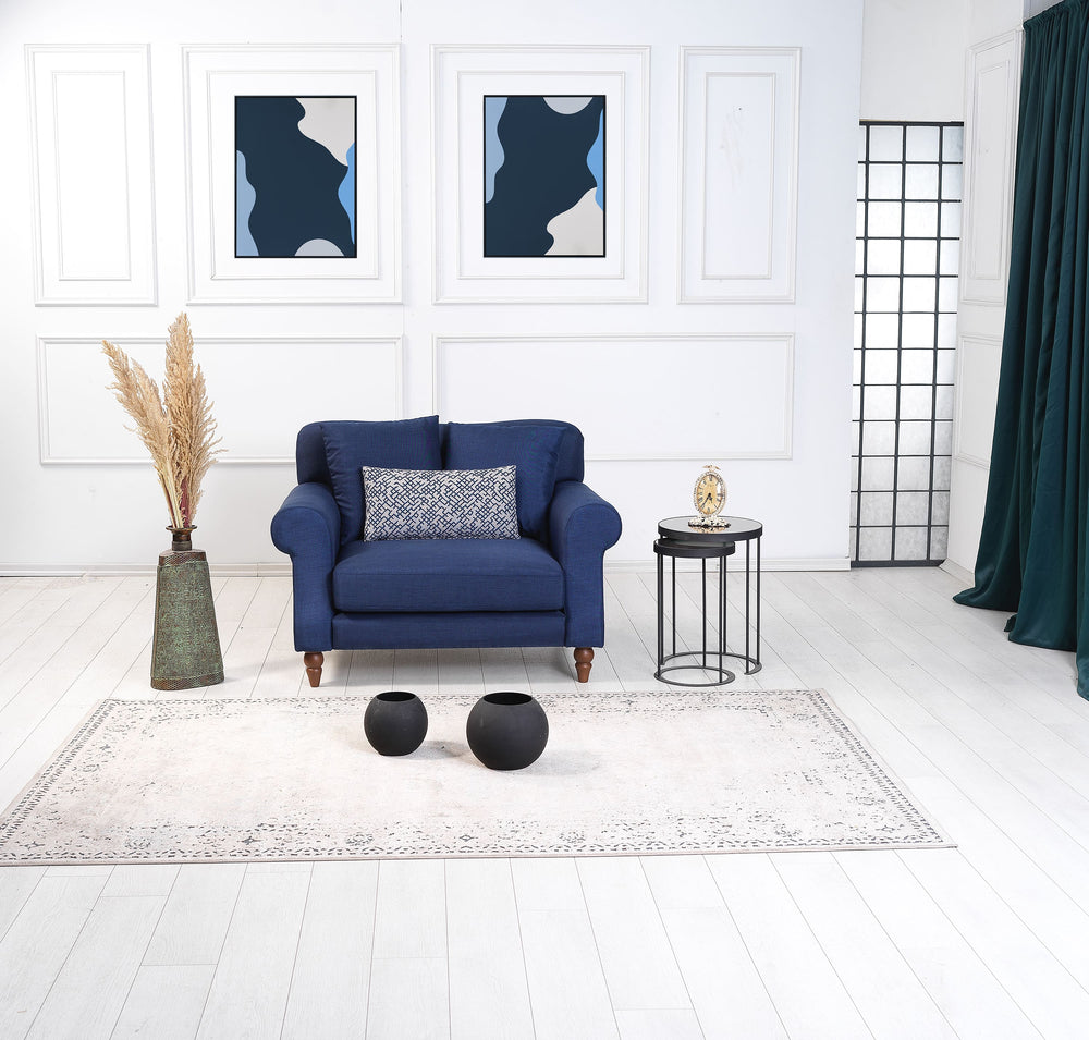 Rubeza Paula Collection Love Seat - Denim Blue