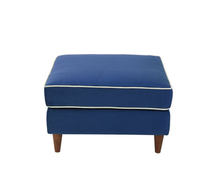 Rubeza Leo Ottoman Bench - Indigo Blue & White