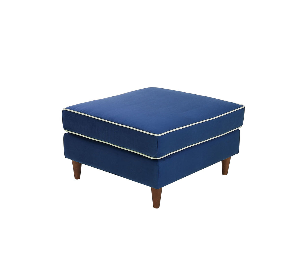 Rubeza Leo Ottoman Bench - Indigo Blue & White