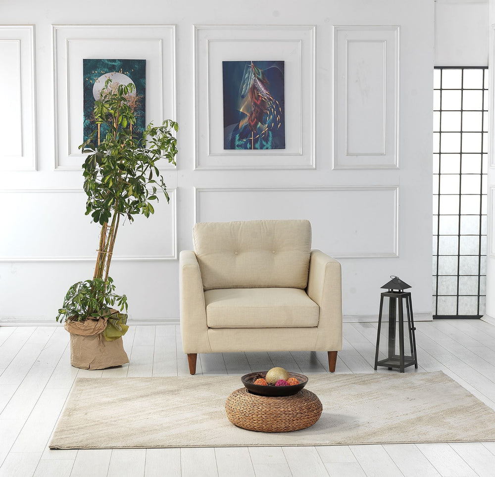 Rubeza Leo Collection Armchair -  Daisy White All Over