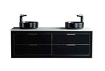 Rubeza 1500mm Dukes Wall Hung Vanity Unit - Black & Gold