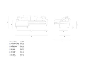 Rubeza Paula Chaise/2+Seater - Steel Blue