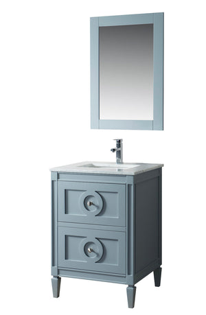 600mm Layla Vanity Unit with Carrara Marble Top - Dark Grey & Chrome