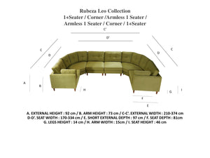 Leo 1+Seater/Corner/Armless 1 Seater/Armless 1 Seater/Corner/ 1+Seater - Grass Green 2 All Over