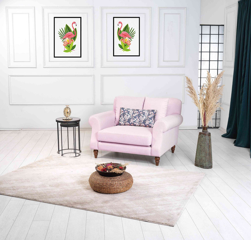 Rubeza Paula Collection Love Seat - Rose Water