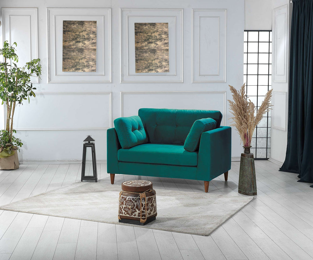 Rubeza Leo Collection 2 Seater Sofa- Super Emerald Green All Over