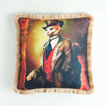 Mr Cat Printed Velvet Cushion