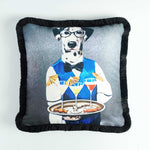 Waiter Dalmation Printed Velvet Cushion